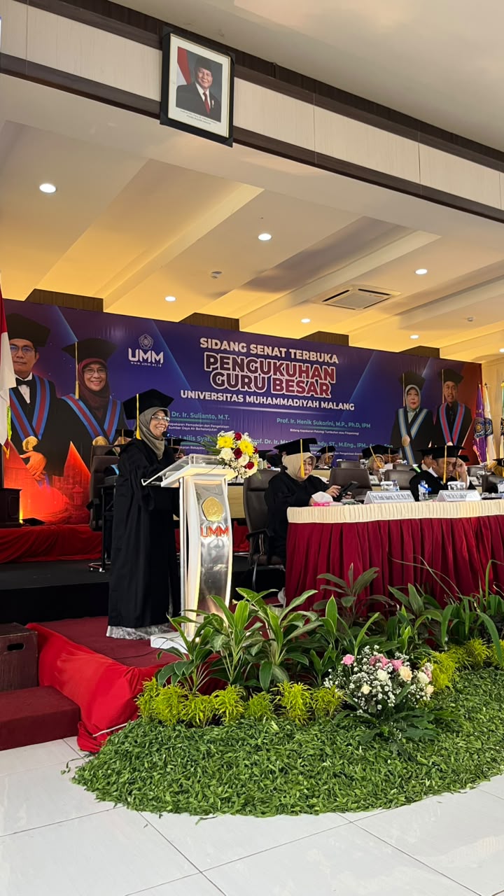 Prof. Dr. Ir. Lailis Syafa’ah, M.T. Resmi Dikukuhkan sebagai Guru Besar Rekayasa Biomedik Pertama UMM